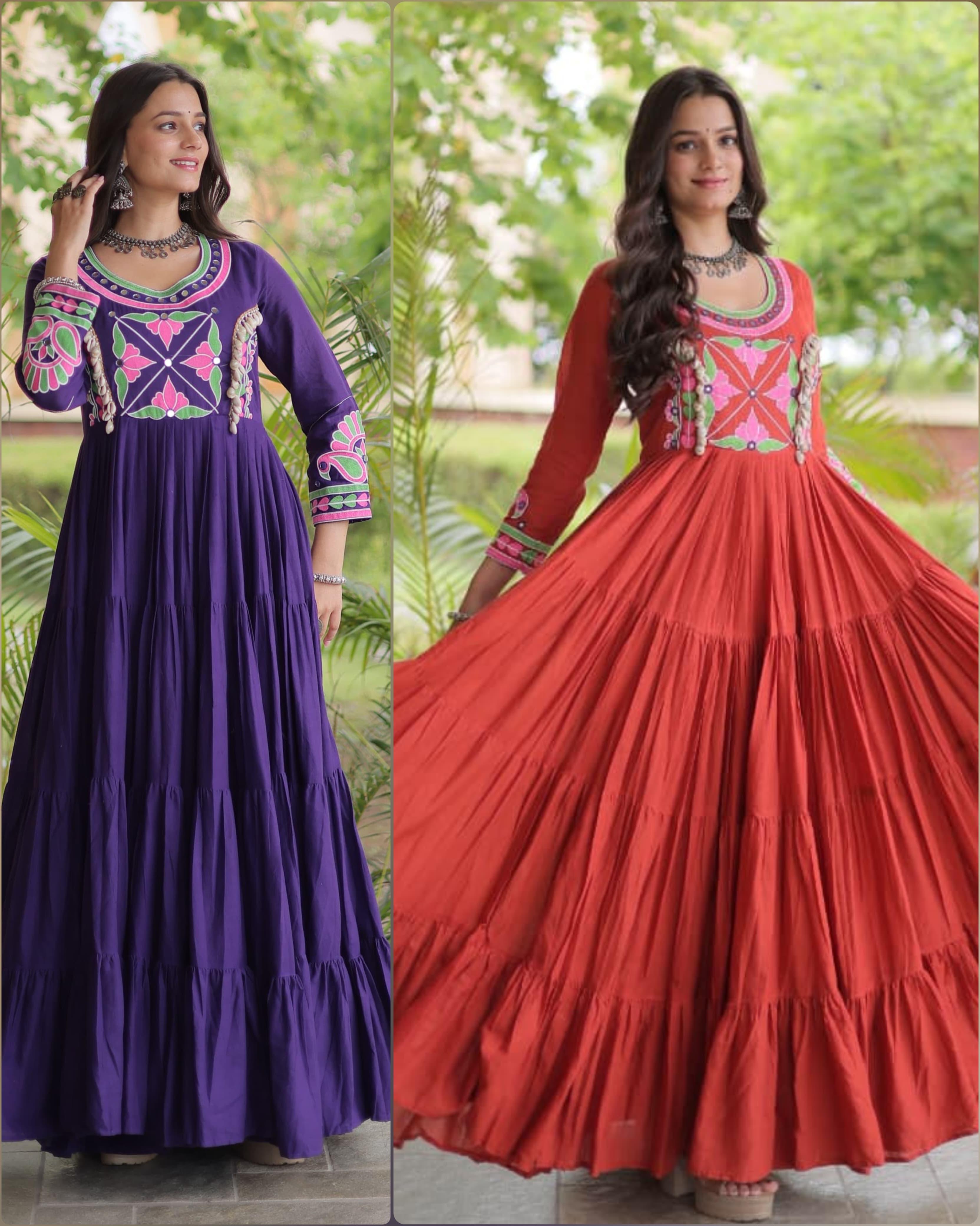 LW 9350 Purple Kora Cotton Gown Design - view 4
