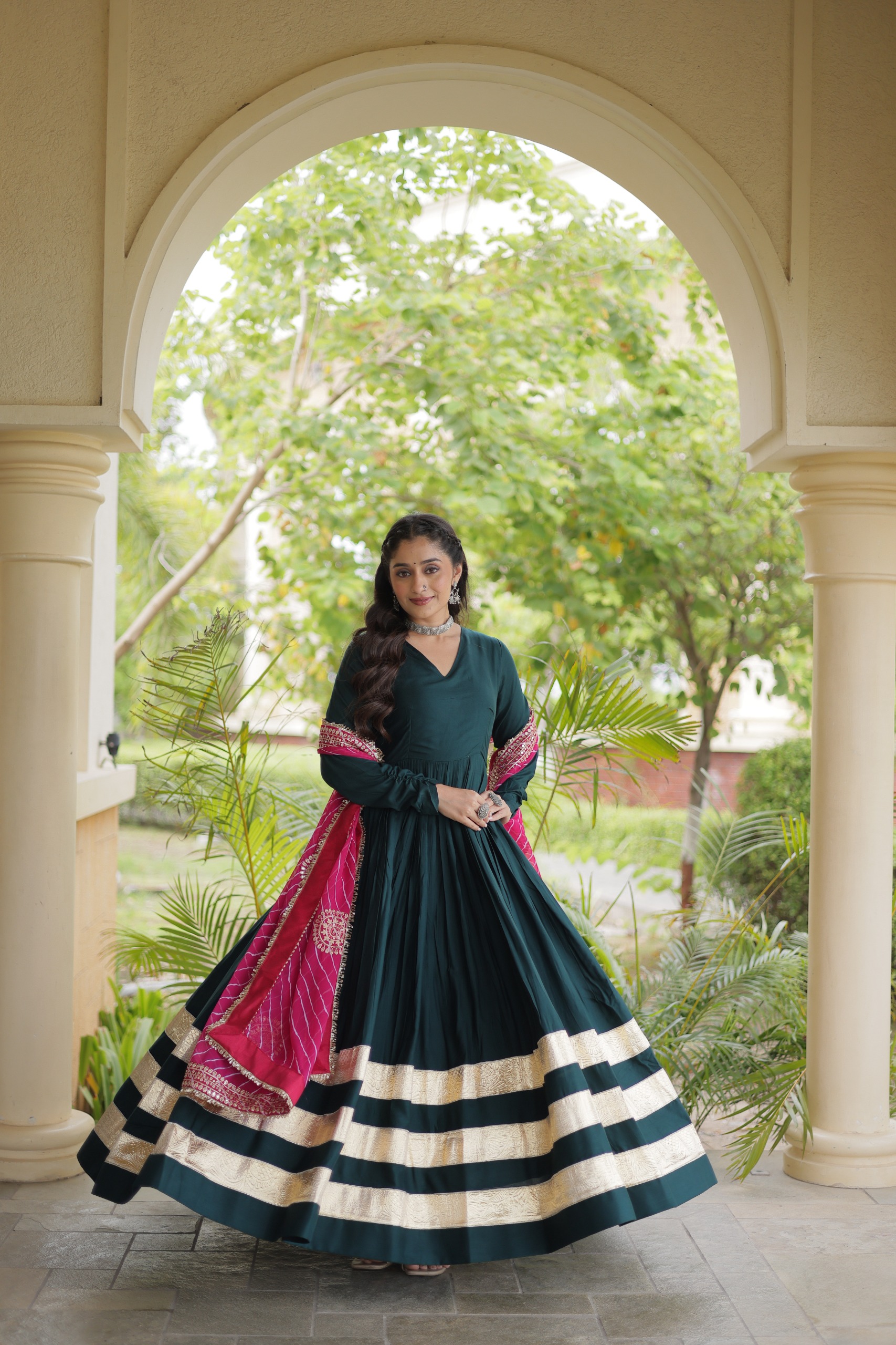 LW 9353 Maroon Reyon Gown - view 5