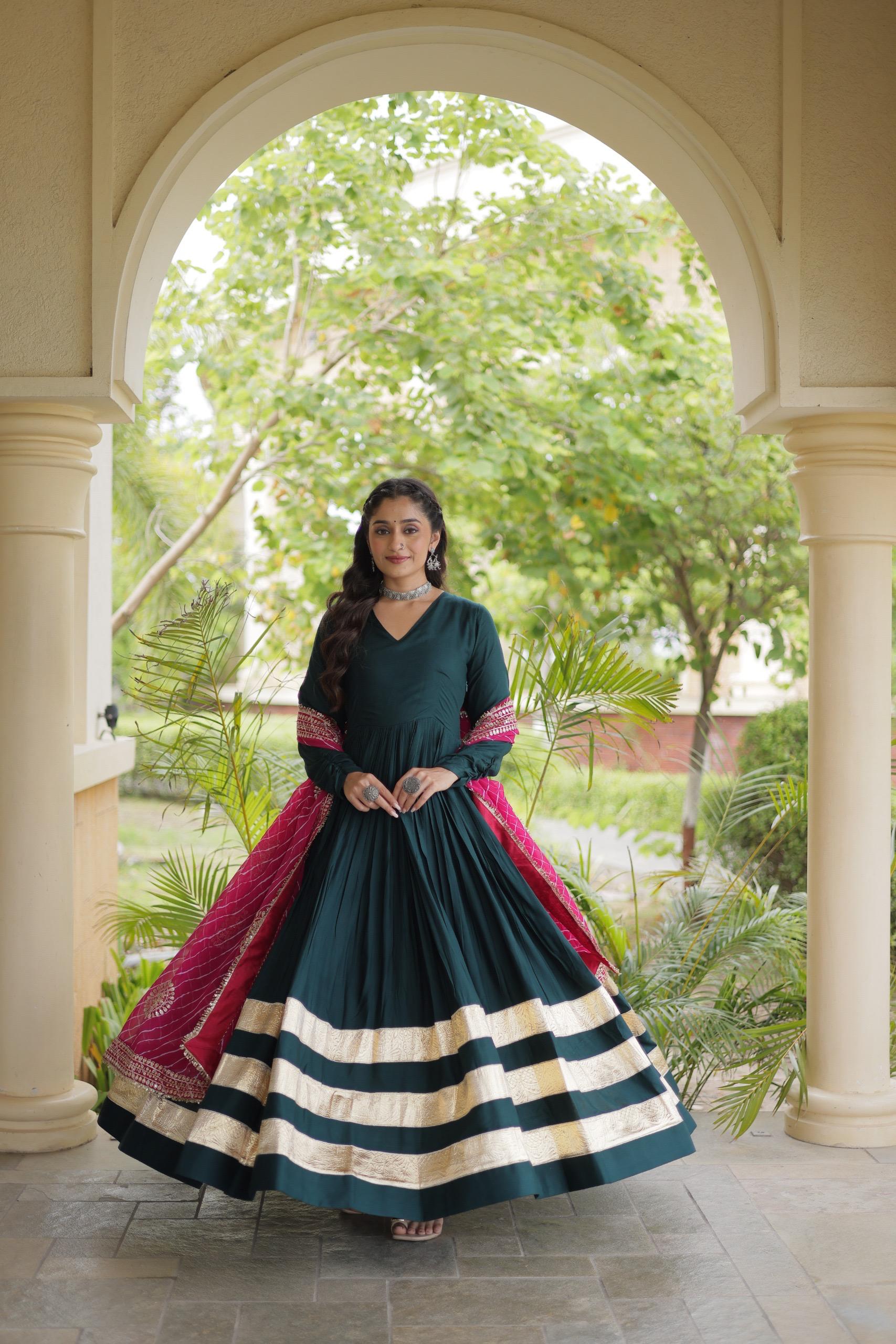 LW 9353 Maroon Reyon Gown Design - view 3