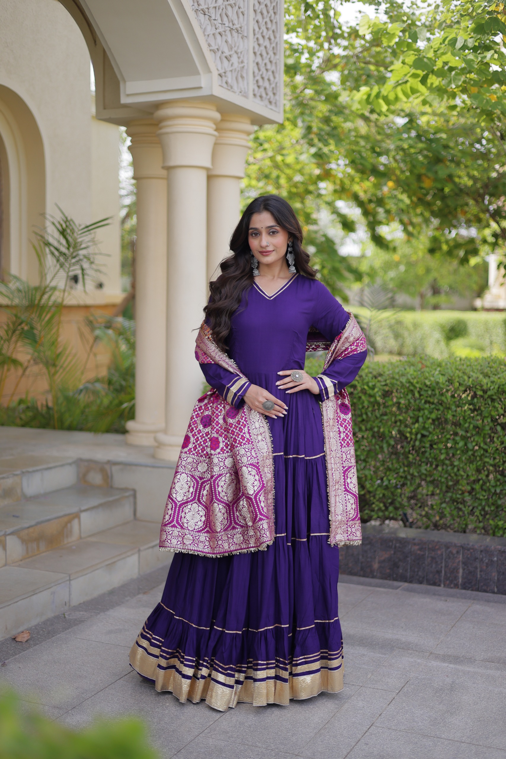 LW 9356 Purple Reyon Gown - view 2