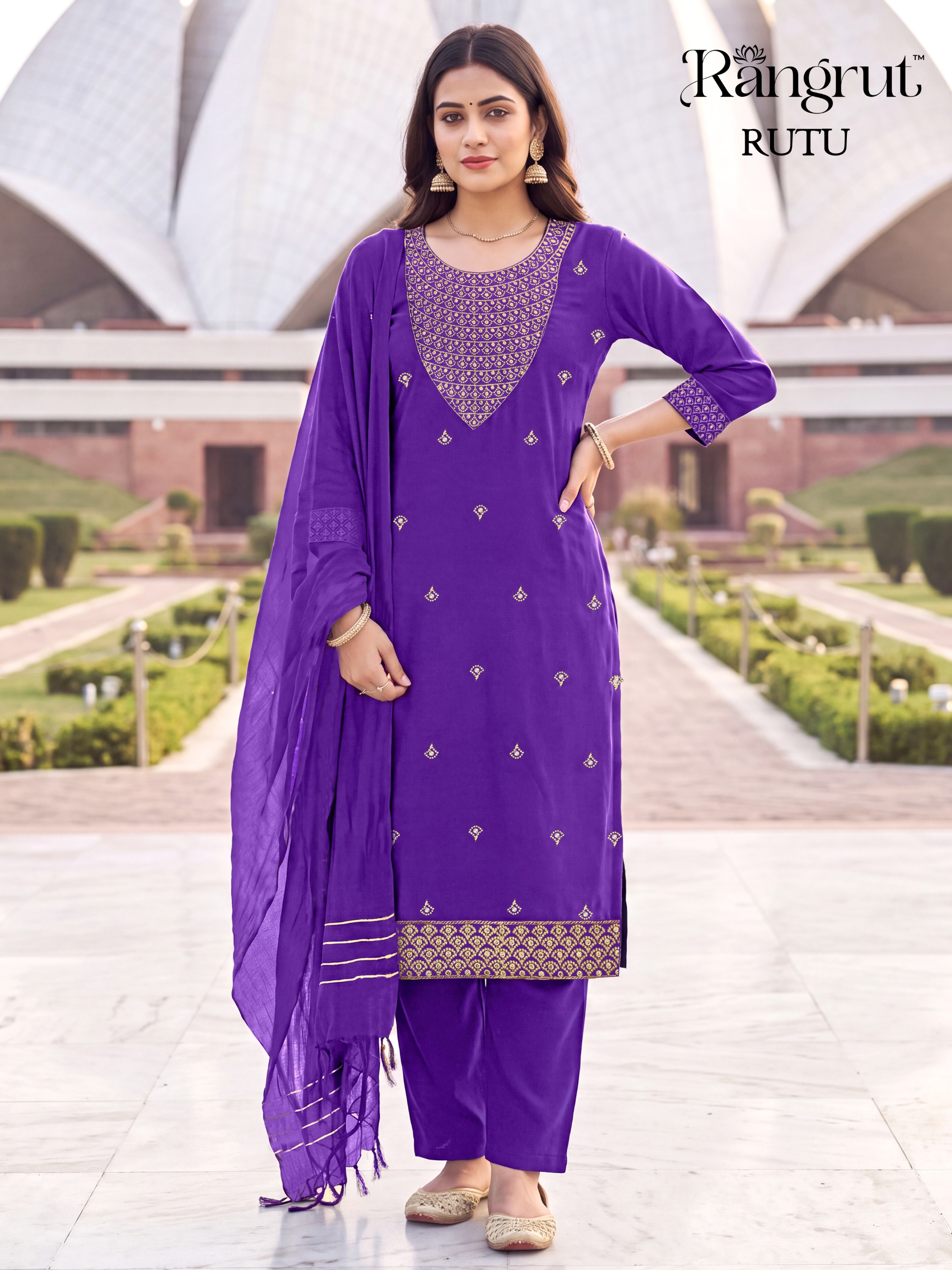 Rutu Malai Crape Readymade Dress - view 10