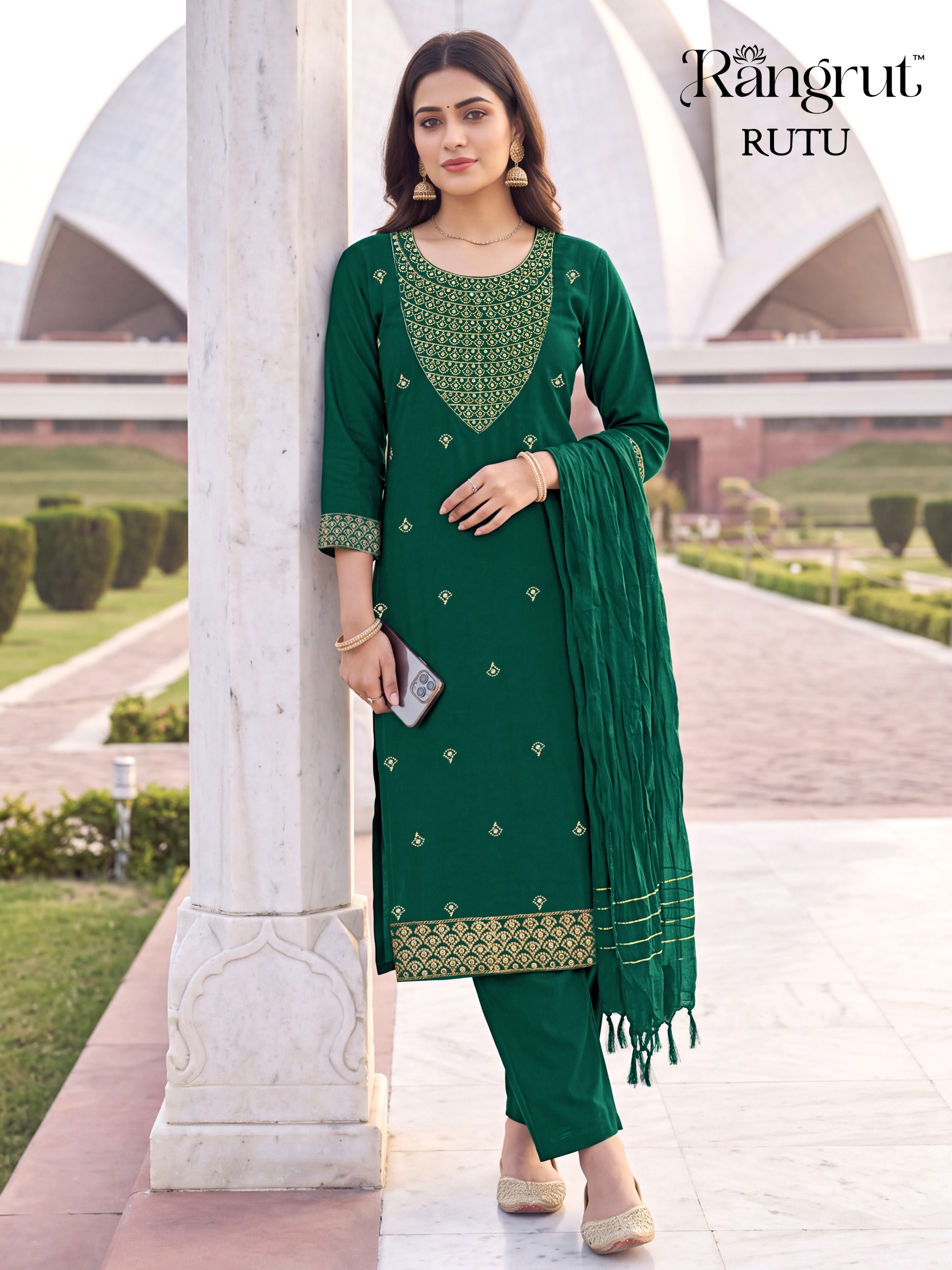 Rutu Malai Crape Readymade Dress - view 2