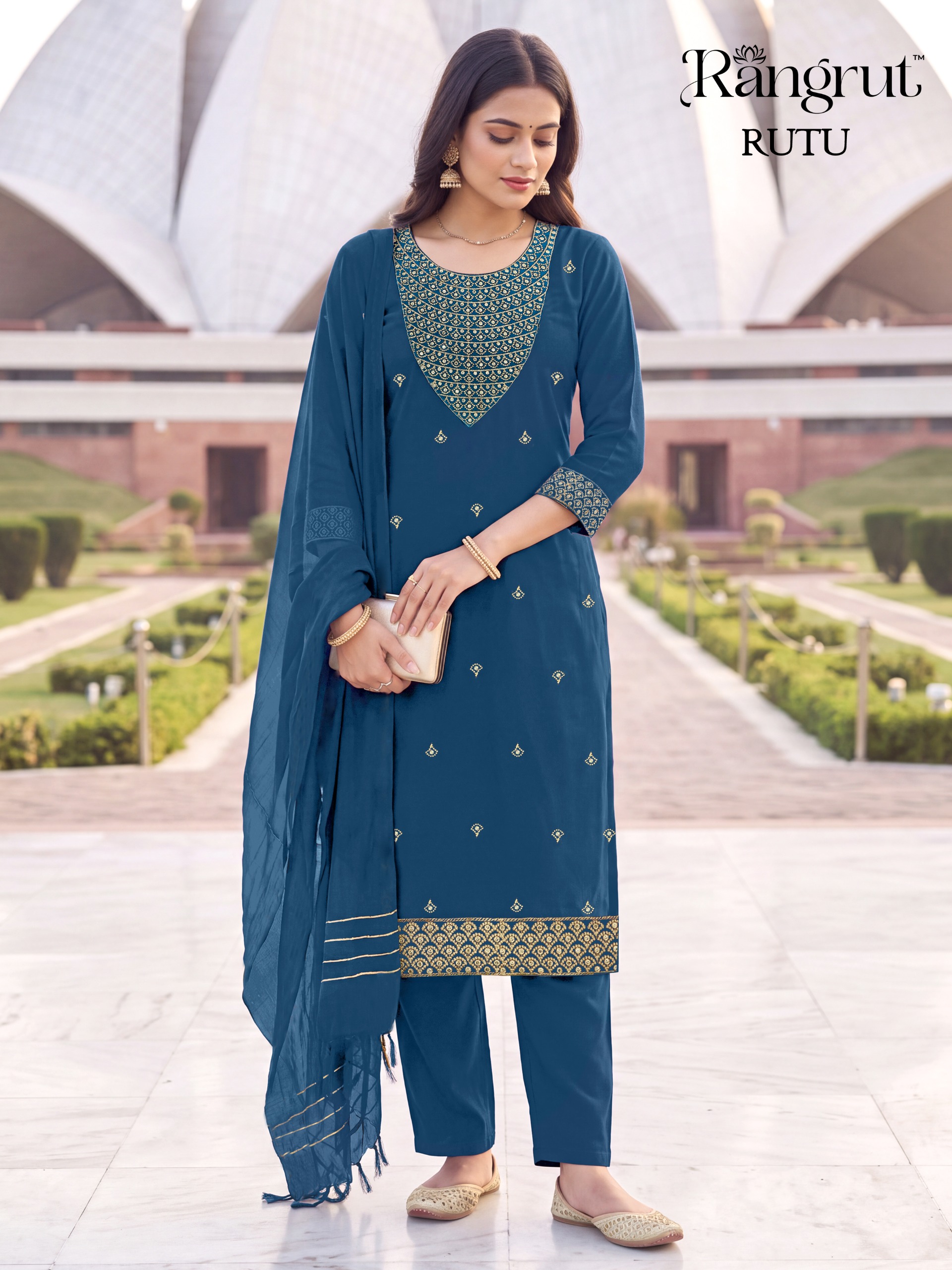 Rutu Malai Crape Readymade Dress - view 4