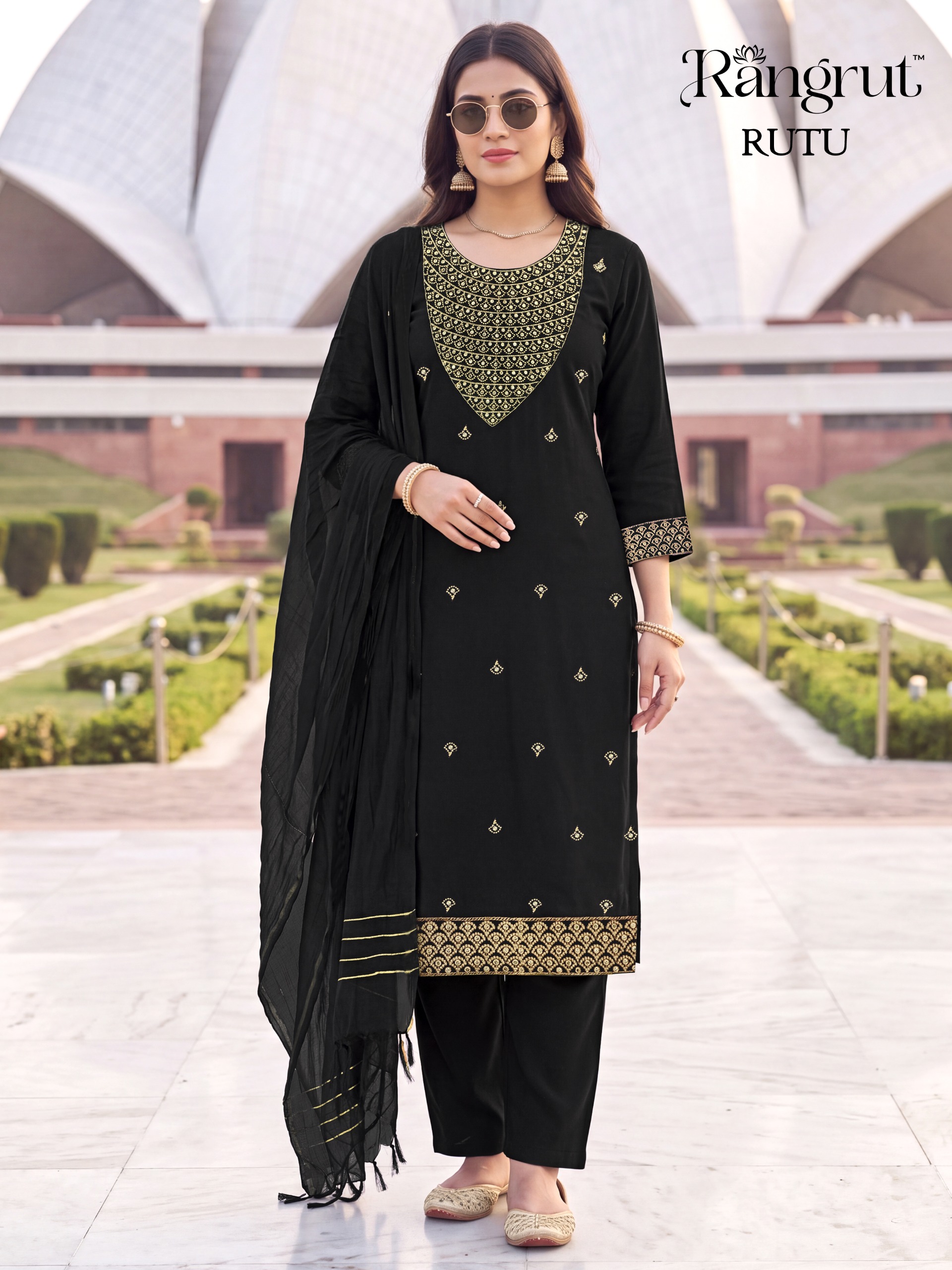 Rutu Malai Crape Readymade Dress - view 5