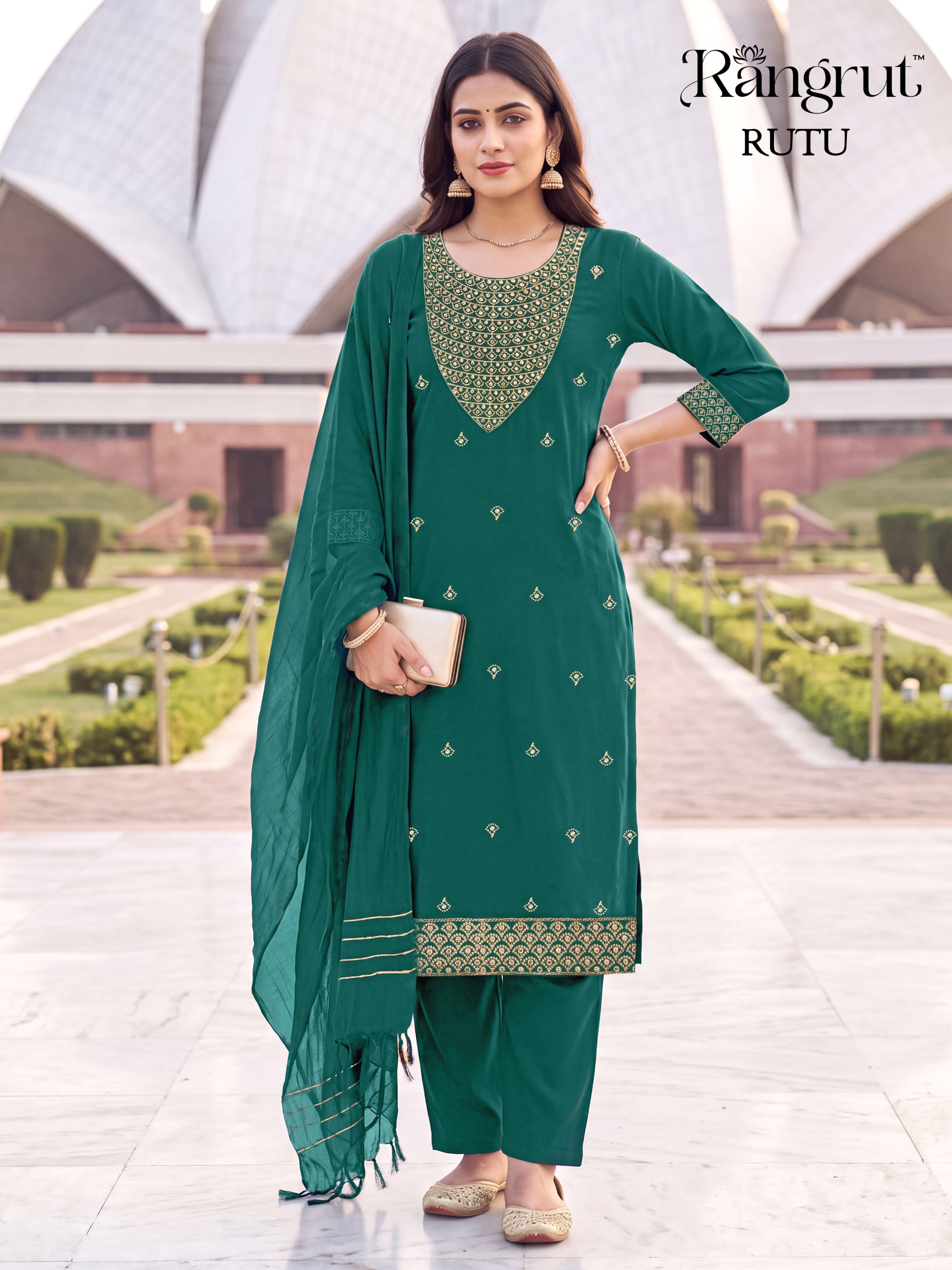 Rutu Malai Crape Readymade Dress - view 7