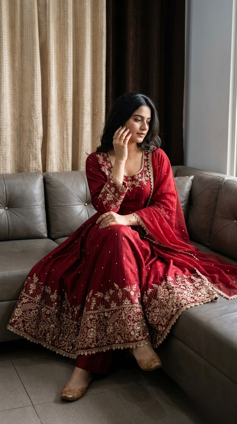 SR 1719 Faux Georgette Readymade Dress