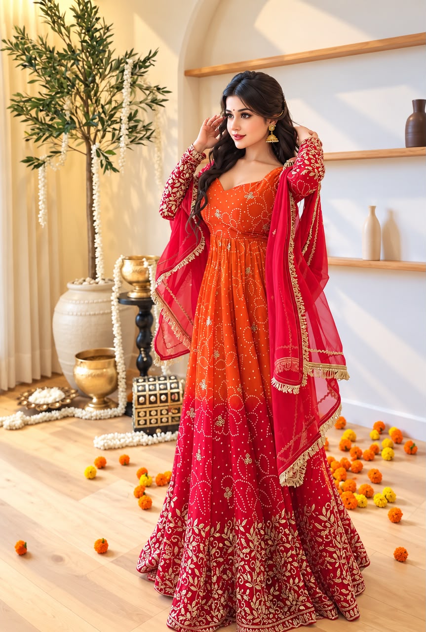 SRK 5375 Faux Georgette Readymade Dress - view 2