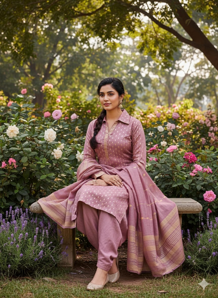 Takshil Chanderi Jacquard Crochet Dress Material - view 2